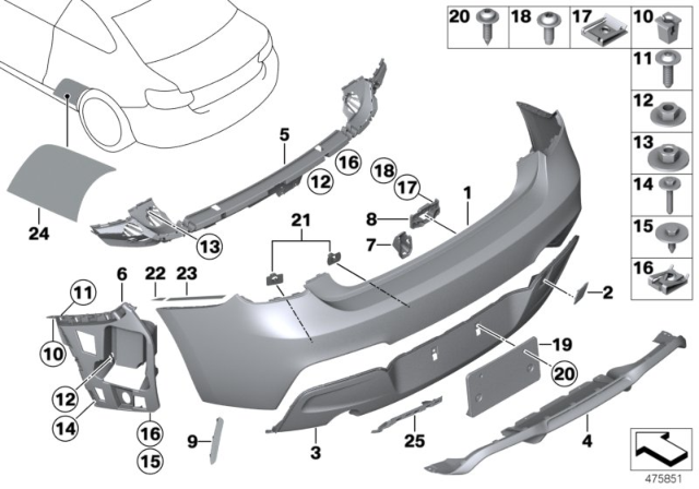 2016 BMW M235i xDrive M Trim Panel, Rear Diagram