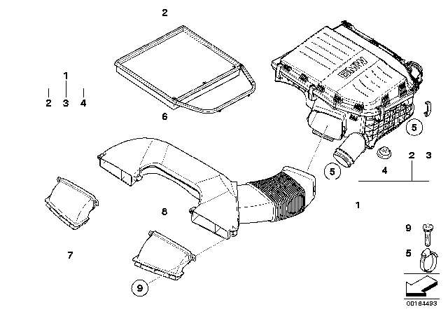 2009 BMW 135i Intake Silencer / Filter Cartridge Diagram