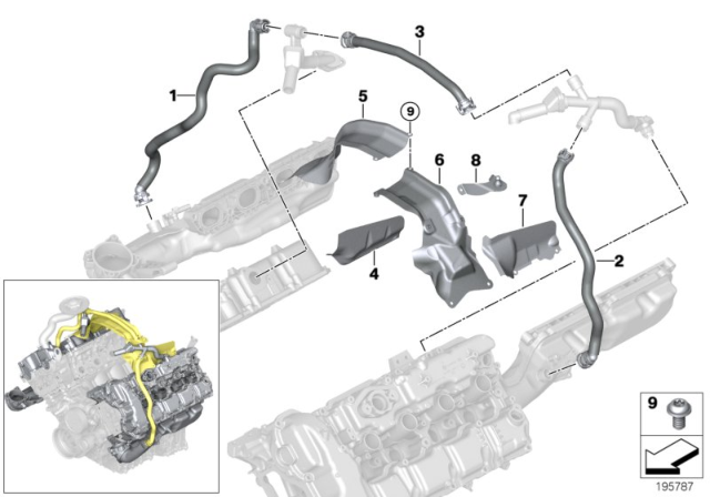 2011 BMW X6 M Heat Protection Right Diagram for 11157589995