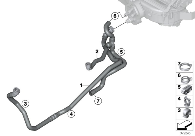 2015 BMW X3 Cooling Water Hoses Diagram
