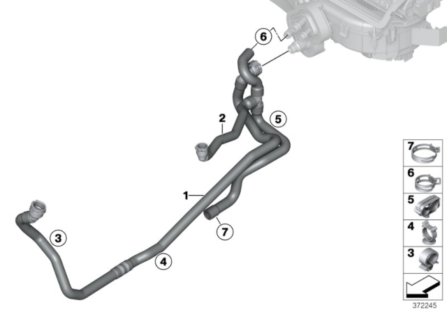 2016 BMW X3 Radiator Engine Return Hose Diagram for 64219193255