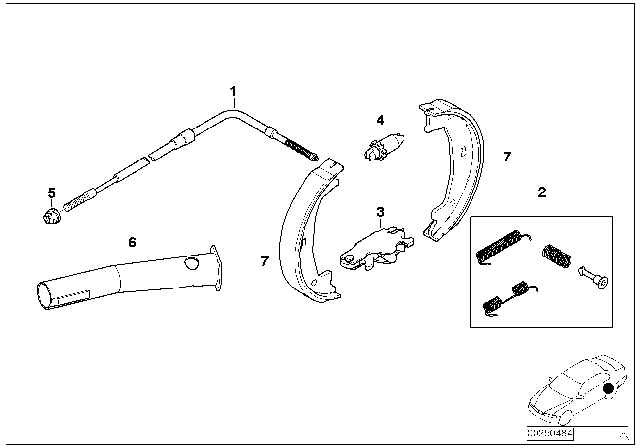 2003 BMW 325i Parking Brake / Brake Shoes Diagram