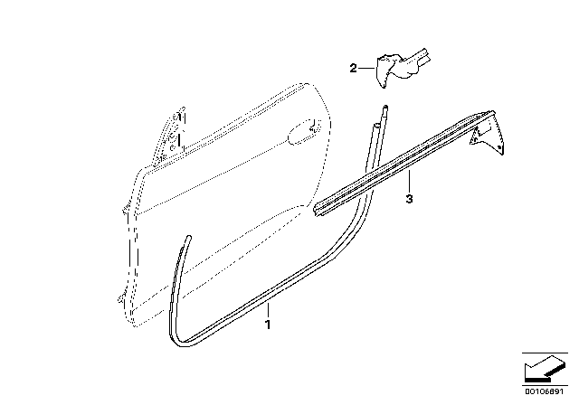 2007 BMW Z4 Door Weatherstrip Diagram