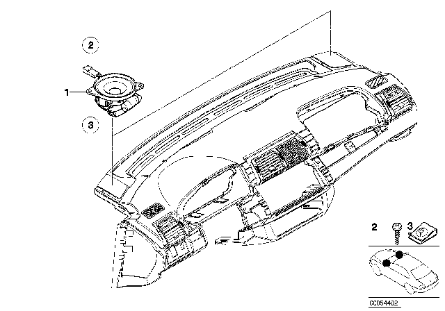 2003 BMW X5 Loudspeaker Front Diagram for 65138379375