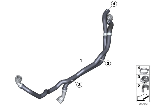 2013 BMW X1 Heater Hose Diagram for 64219239779