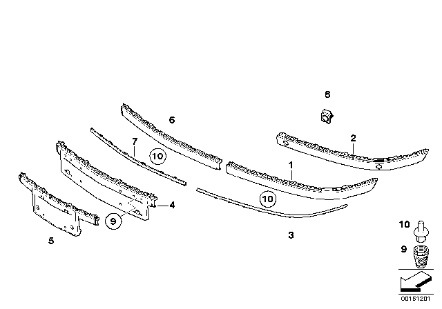 2008 BMW Alpina B7 Bumper Guard, Primed, Front Left Diagram for 51117142197