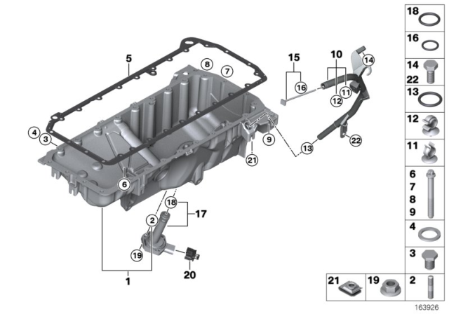 2009 BMW X5 Engine Oil Pan Diagram for 11137796325