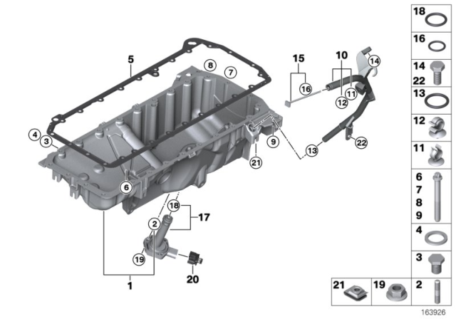 2009 BMW X5 Oil Pan Gasket Diagram for 11137802669