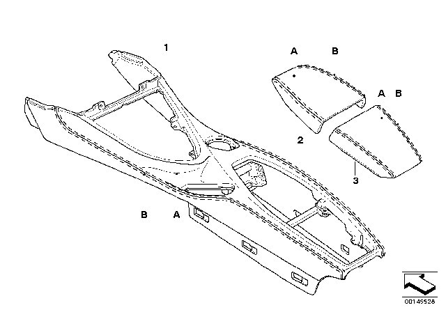 2006 BMW M6 Individual Centre Console / Centre Arm Rest Diagram