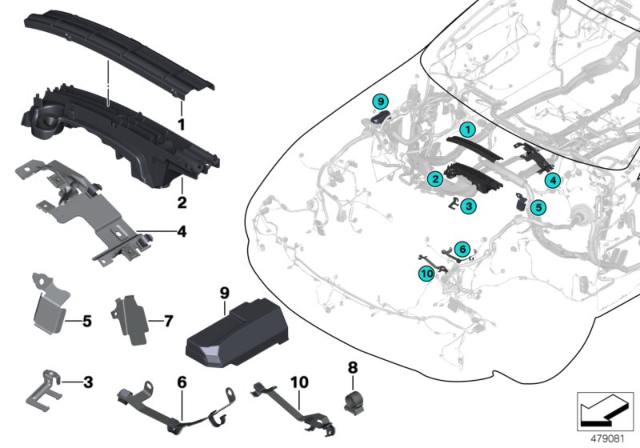 2012 BMW 650i Cable Holder / Covering Diagram