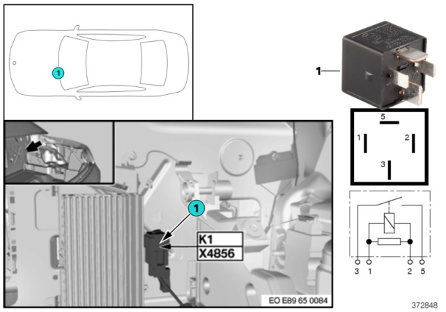 2016 BMW Z4 Relay, Amplifier K1 Diagram