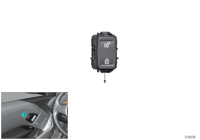 2014 BMW i3 Central Locking System Switch Diagram