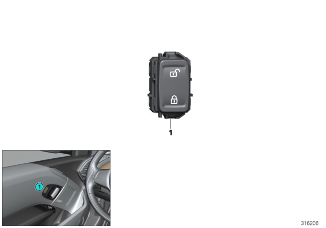 2020 BMW i3 Central Locking System Switch Diagram