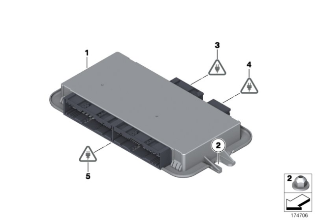 2017 BMW 640i xDrive Control Unit, Footwell Module Diagram