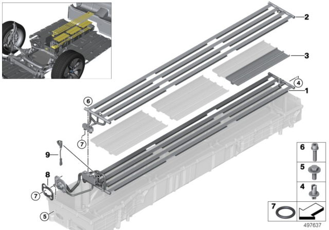 2020 BMW i8 Radiator, High-Voltage Accumulator Diagram