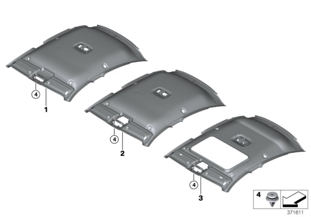 2016 BMW 435i xDrive Gran Coupe Headlining Diagram