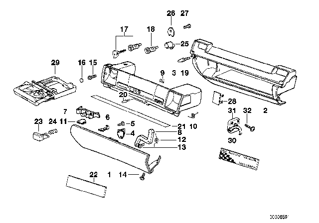 1998 BMW 318i Glove Box Diagram