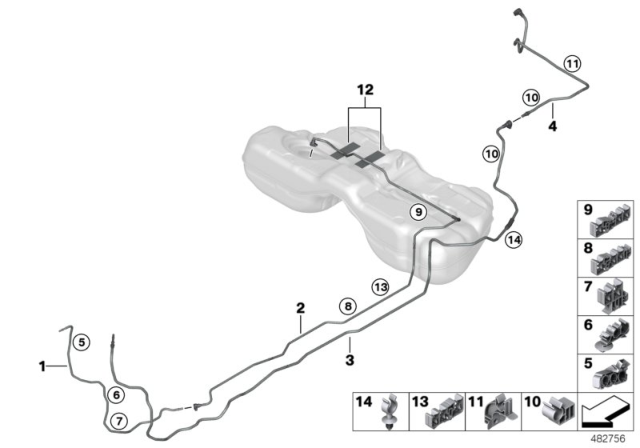 2020 BMW M8 SCAVENGING LINE REAR Diagram for 16127440396