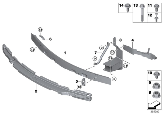 2018 BMW X6 Support, Front Diagram