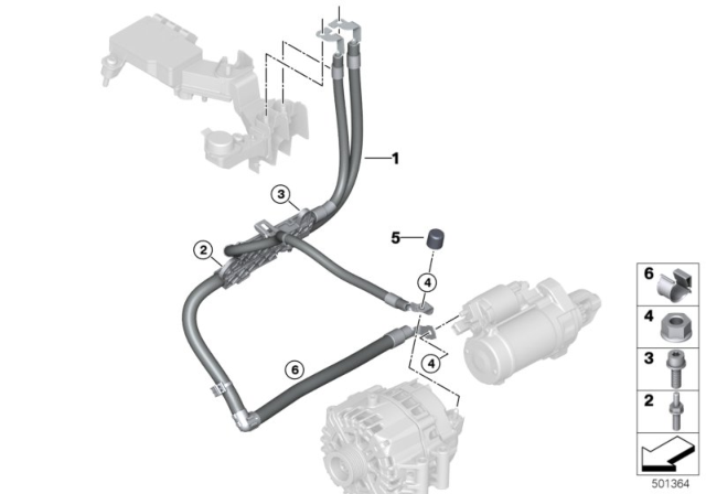 2020 BMW X5 Starter Cable / Alternator Cable Diagram