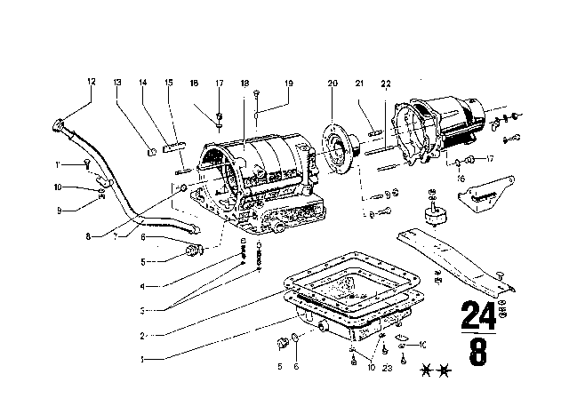 1969 BMW 2500 Components ZF 3HP20 Diagram 3