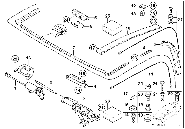 2003 BMW Z8 Creaser, Folding Top Diagram for 54347072808