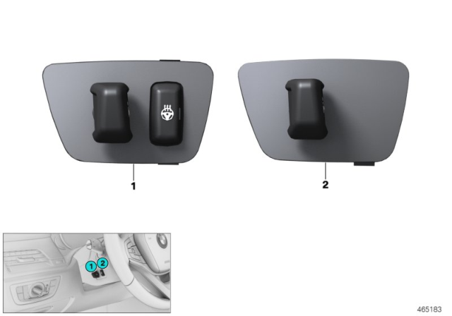 2019 BMW M5 Switch, Steering - Column Adjustment / Heating Diagram