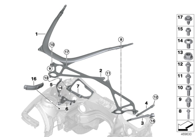 2017 BMW M4 Strut, Cfrp, Front End Diagram for 51618061631