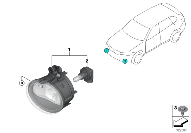 2015 BMW X6 Fog Lights Diagram 1