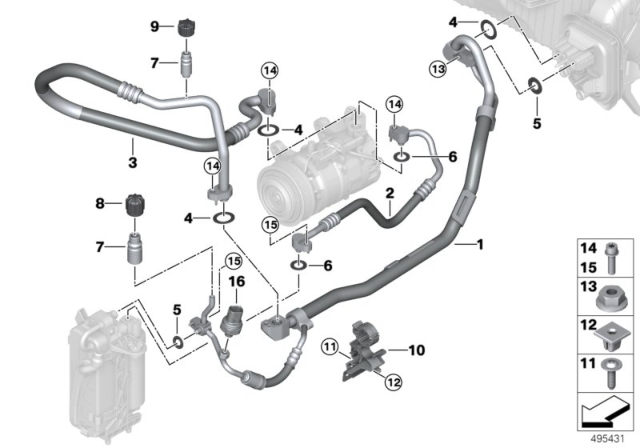 2020 BMW 330i REFRIGERANT LINE, DUAL LINE Diagram for 64539395469