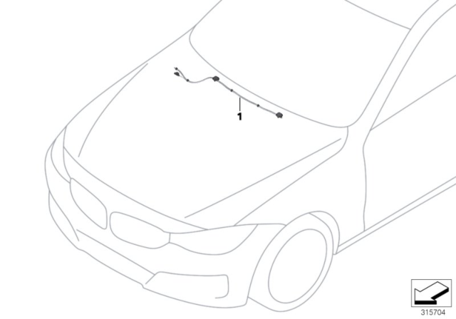 2016 BMW 328i GT xDrive Nozzle Chain, Windscreen Washer System Diagram for 61667339580