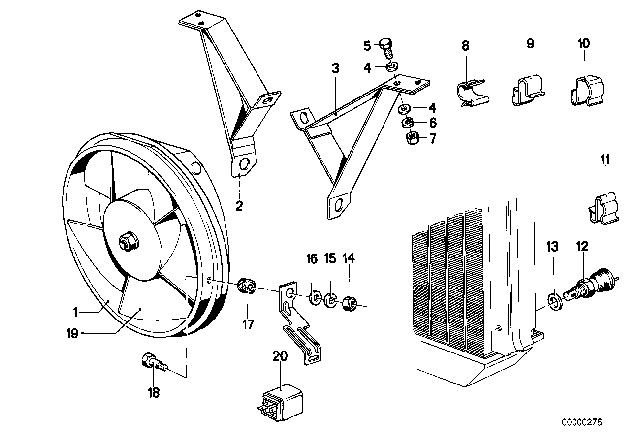 1975 BMW 530i Electric Additional Fan Diagram