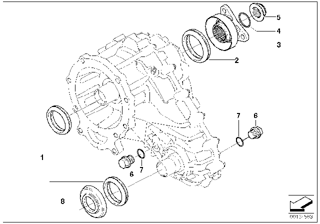 2000 BMW X5 Single Parts For Transfer Case LWX Diagram