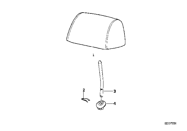 1995 BMW 320i Headrest Imitation Leather Diagram for 52208188557