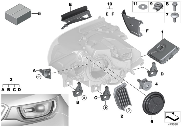 2017 BMW i3 Front Light Electronics Control Unit Diagram for 63117392777