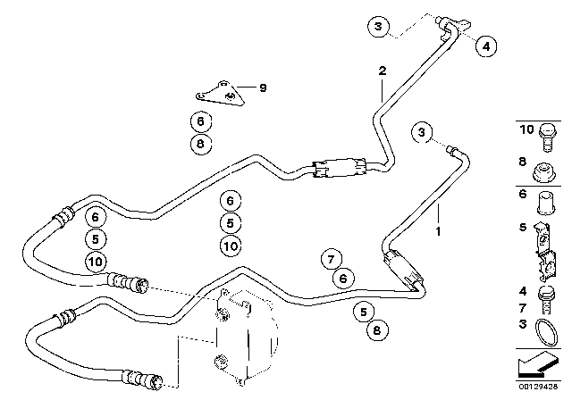 2006 BMW 550i Transmission Oil Cooler Line Diagram