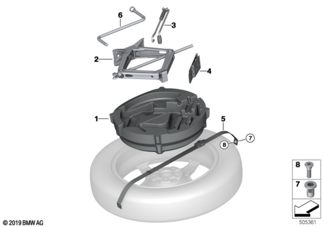 2020 BMW X7 Tool Kit / Lifting Jack Diagram 3