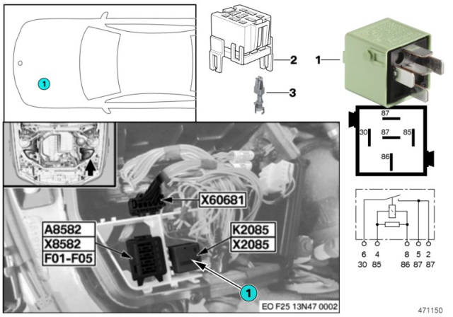 2016 BMW X3 Relay, Engine DDE Diagram