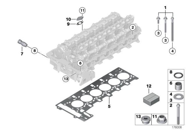 2009 BMW 128i Cylinder Head & Attached Parts Diagram 2