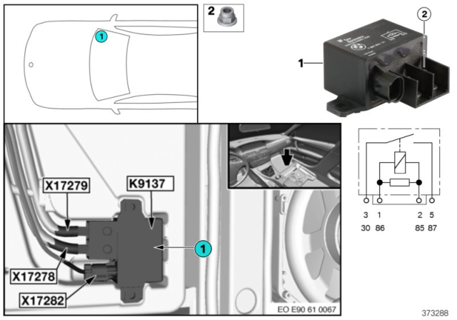 2011 BMW M3 Relay, Electric Fan Diagram