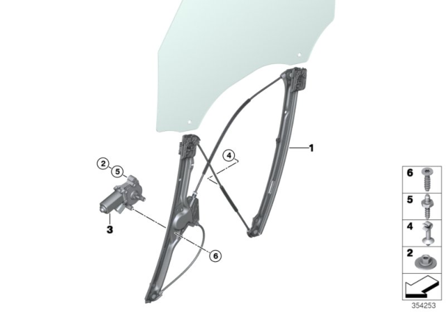 2014 BMW X5 Door Window Lifting Mechanism Diagram 1