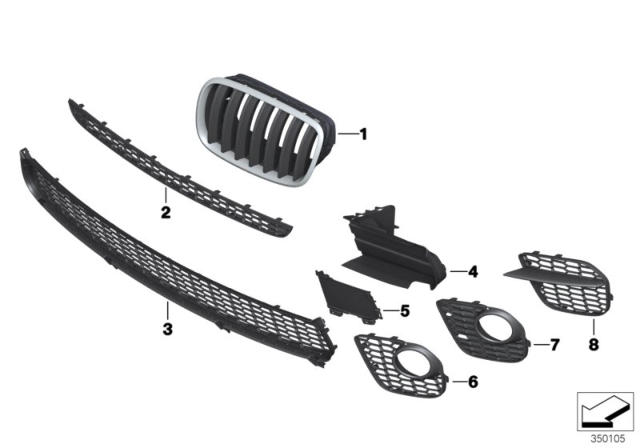 2011 BMW X5 M Trim Panel, Trim Elements Diagram 2