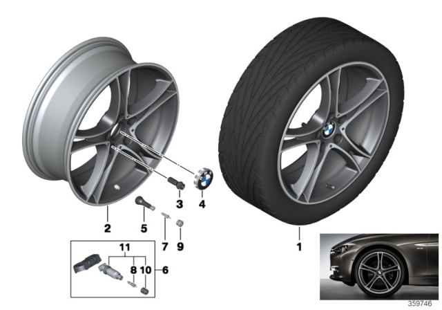 2020 BMW 440i BMW LA Wheel, Double Spoke Diagram 1