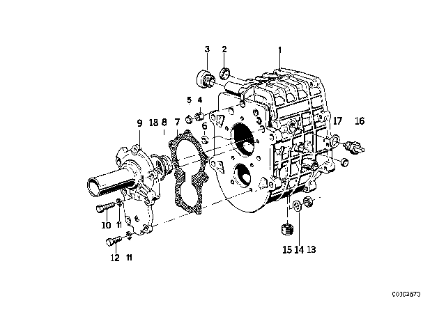 1975 BMW 530i Housing & Attaching Parts (Getrag 262) Diagram