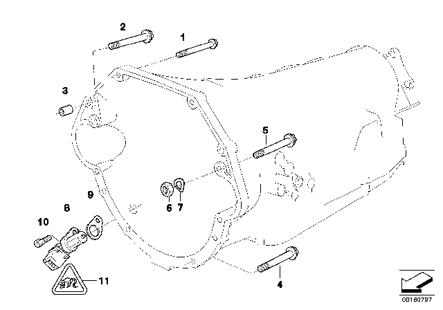 1997 BMW 740iL Gearbox Mounting Diagram