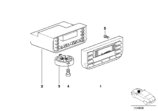 1999 BMW M3 Front Plate, Contr. Auto Air Conditioner Diagram for 64118370477