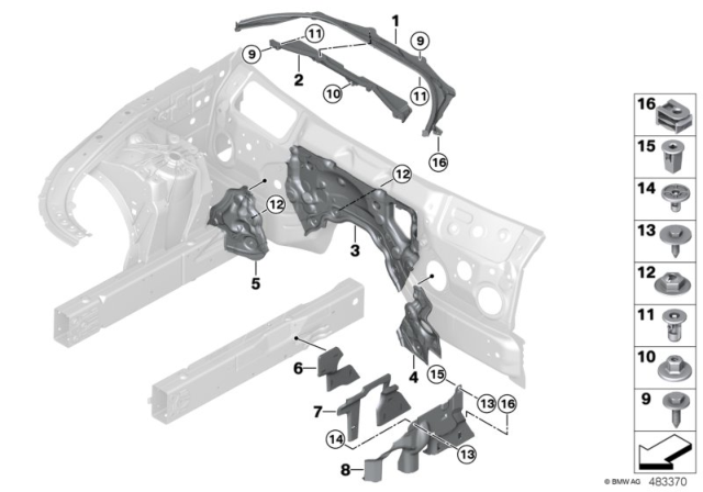 2018 BMW M760i xDrive Bulkhead, Lower Section Diagram for 51717340190