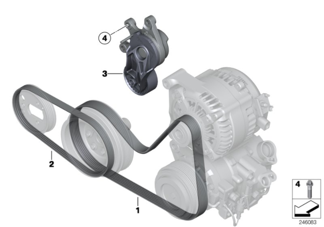2015 BMW 228i Belt Drive-Alternator / AC / Power Steering Diagram