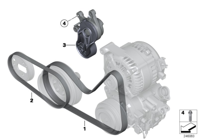 2015 BMW X1 Belt Drive-Alternator / AC / Power Steering Diagram