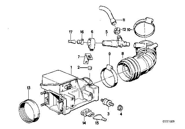 1991 BMW 325i Volume Air Flow Sensor Diagram